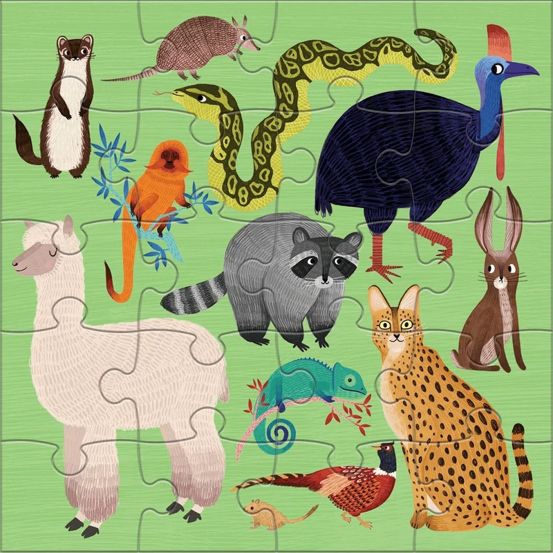 2 Magnetic Puzzles - Land & Sea Animals