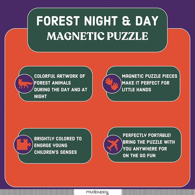 2 Magnetic Puzzles - Forest Night & Day