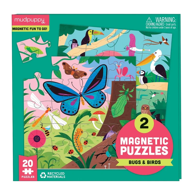 2 Magnetic Puzzles - Bugs & Birds