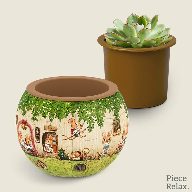 3D Puzzle Planter - Happy Reading