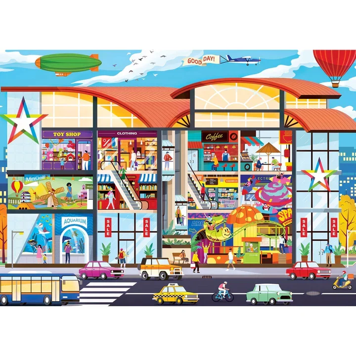 PFG Inside Out - Shopping Mall (1000pcs) (Usage/Used - PUZZLES FOR GOOD)