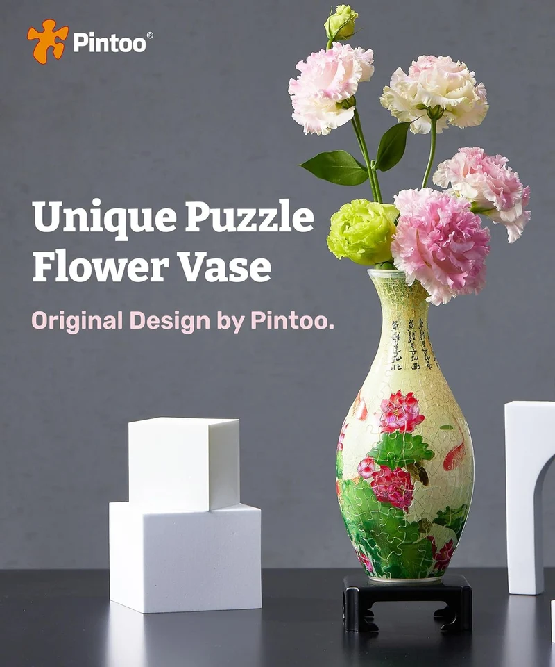 3D Puzzle Vase - Carp with Lotus