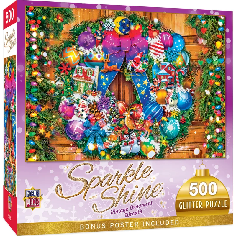 PFG Sparkle & Shine - Vintage Ornament Wreath (500pcs) (Usage/Used - PUZZLES FOR GOOD)