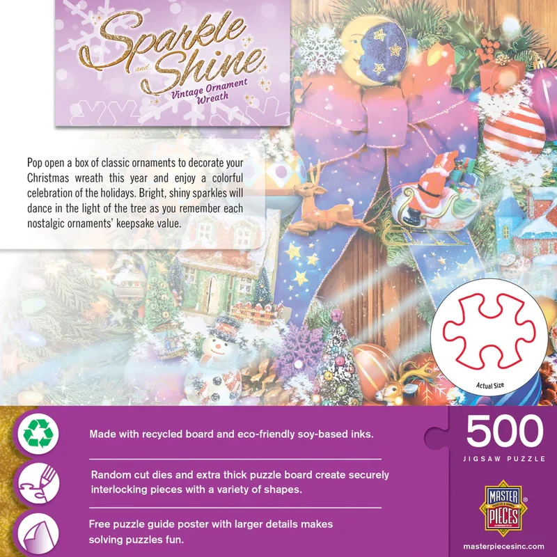 PFG Sparkle & Shine - Vintage Ornament Wreath (500pcs) (Usage/Used - PUZZLES FOR GOOD)