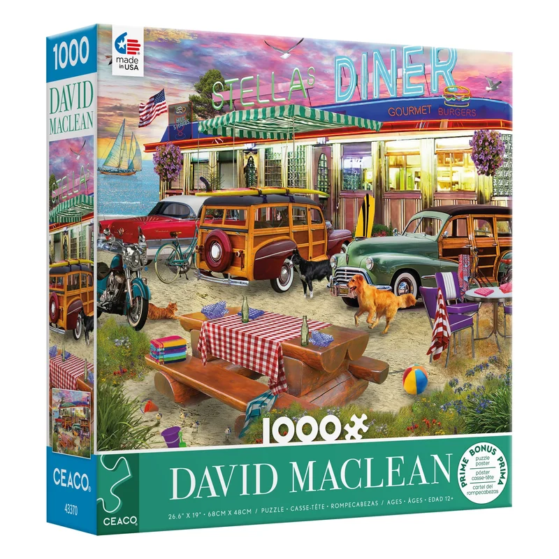 PFG Cities - Beach Diner, David Maclean (1000pcs) (Usage/Used - PUZZLES FOR GOOD)