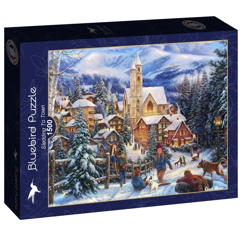 PFG Sledding To Town, Chuck Pinson (1500pcs) (Usage/Used - PUZZLES FOR GOOD)