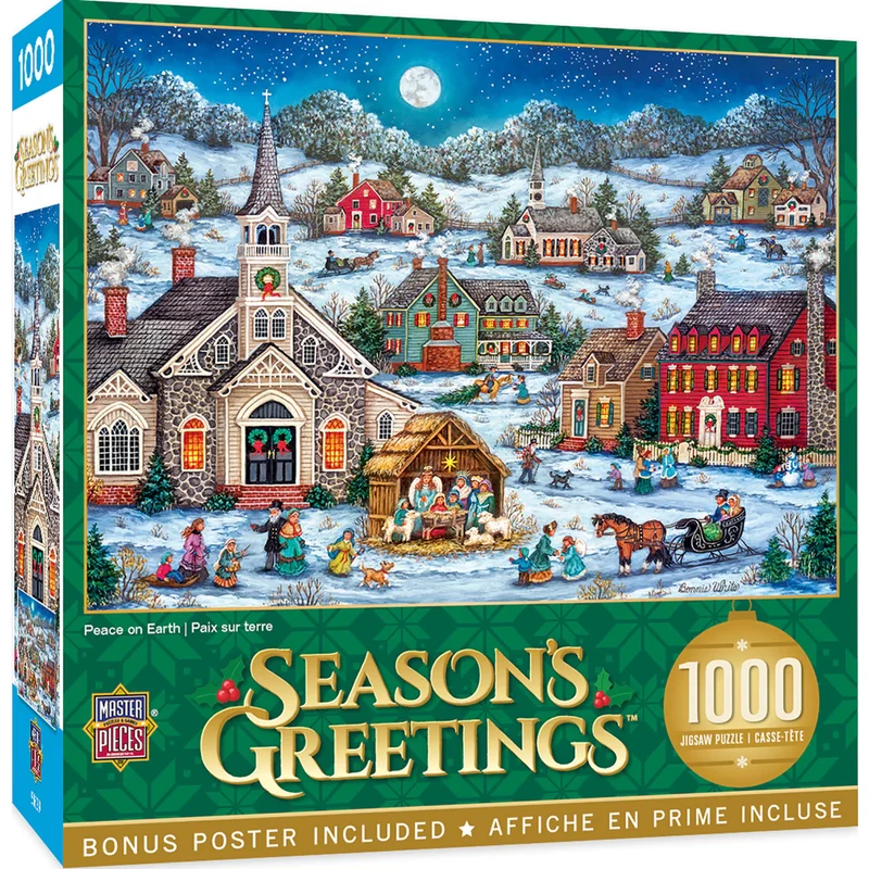 PFG Season's Greetings - Peace on Earth, Bonnie White (1000pcs) (Usage/Used - PUZZLES FOR GOOD)