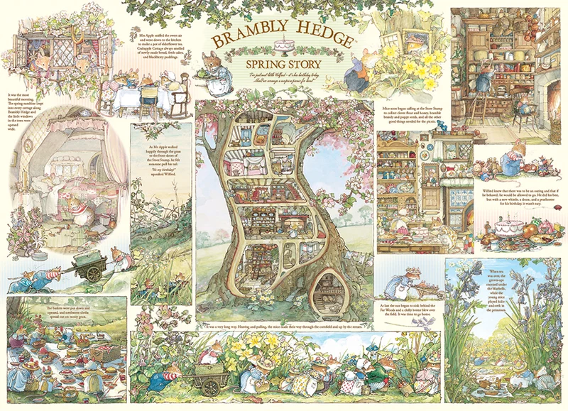 PFG Brambly Hedge Spring Story, Jill Barklem (1000pcs) (Usage/Used - PUZZLES FOR GOOD)