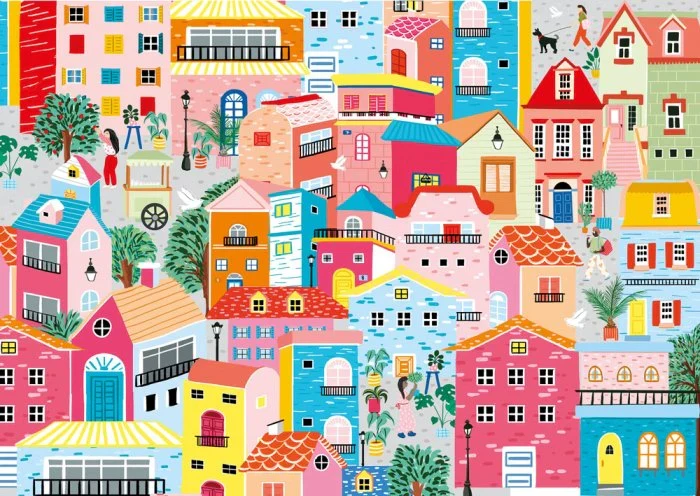PFG Colorful Houses (1000pcs) (Usage/Used - PUZZLES FOR GOOD)