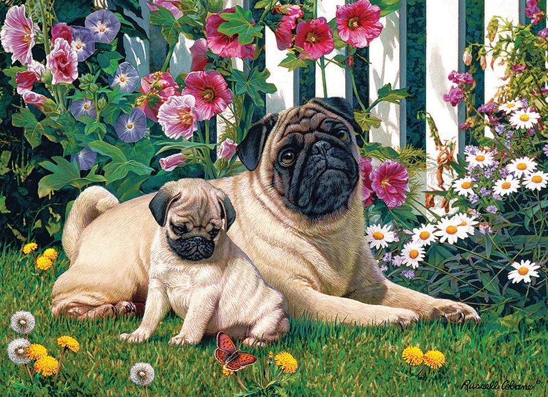 PFG Pug Family, Russell Cobane (Usage/Used - PUZZLES FOR GOOD)