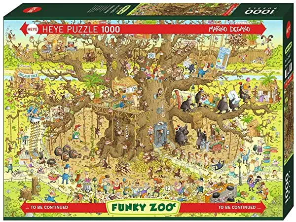 PFG Funky Zoo: Monkey Habitat, Marino Degano (1000pcs) (Usage/Used - PUZZLES FOR GOOD)
