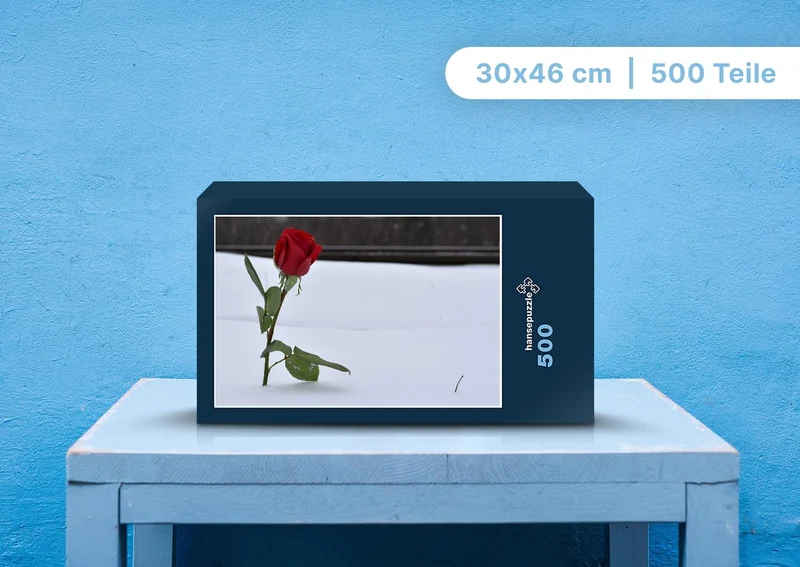 108373 Natur - Rote Rose im Schnee Puzzle