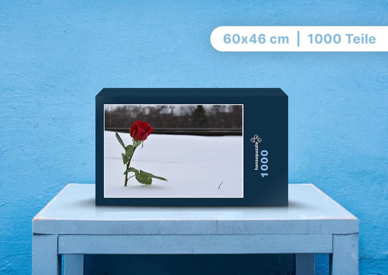 108373 Natur - Rote Rose im Schnee Puzzle