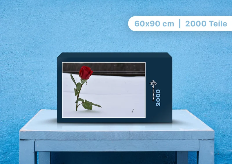108373 Natur - Rote Rose im Schnee Puzzle