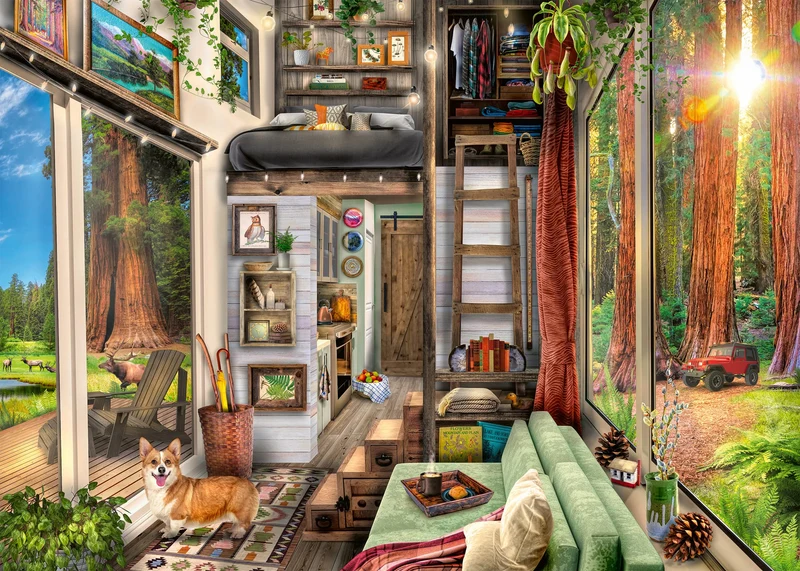 PFG Ravensburger Redwood Forest Tiny House (1000pcs) (Usage/Used - PUZZLES FOR GOOD)