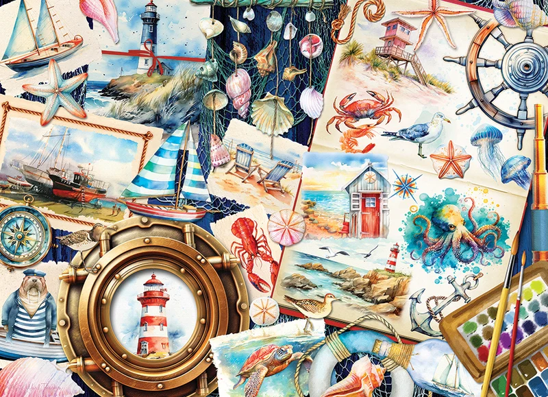 PFG Seashore Sketchbook, Kate Ward Thacker (1000pcs) (Usage/Used - PUZZLES FOR GOOD)
