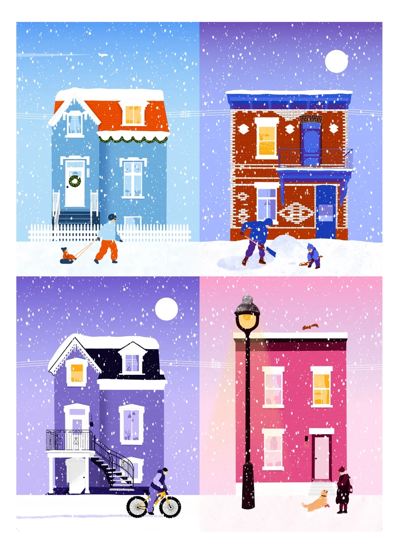 PFG Snowy in Montreal / Montreal sous la neige, Charline Baubeau (1000pcs) (Usage/Used - PUZZLES FOR GOOD)