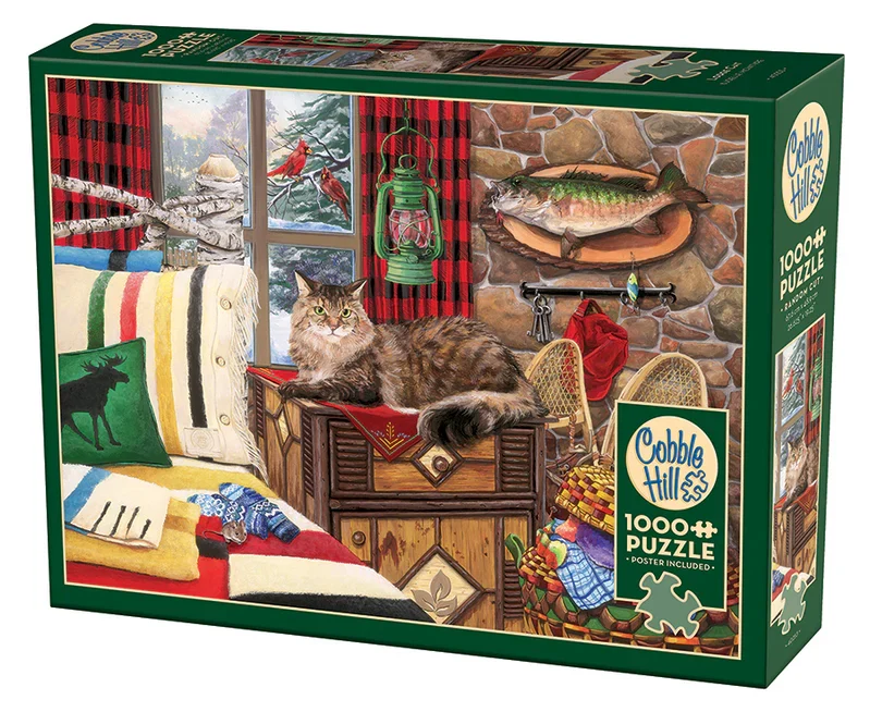 PFG Lodge Cat, Joelle McIntyre (1000pcs) (Usage/Used- PUZZLES FOR GOOD)