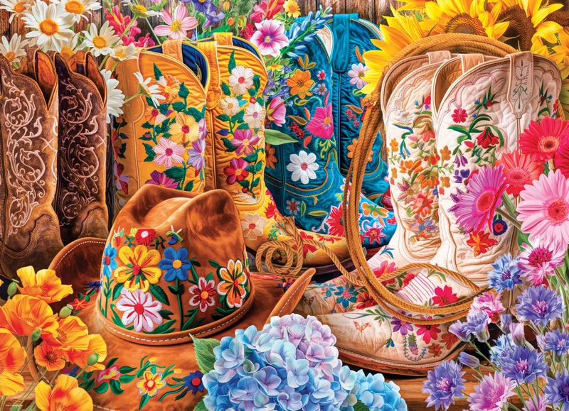 PFG Cowgirl Boots, Lars Stewart (1000pcs) (Usage/Used - PUZZLES FOR GOOD)