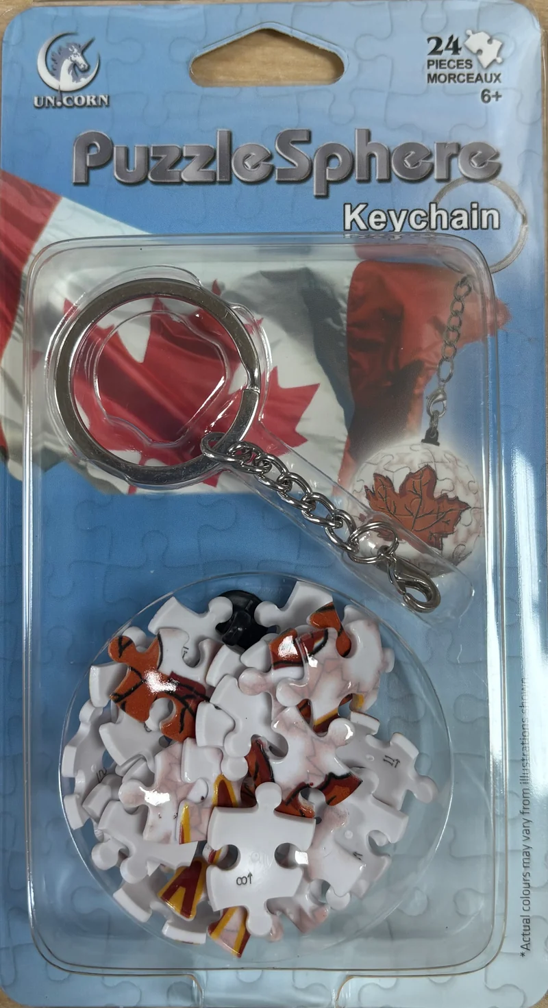 3D PuzzleSphere Keychain - Maple Leaf