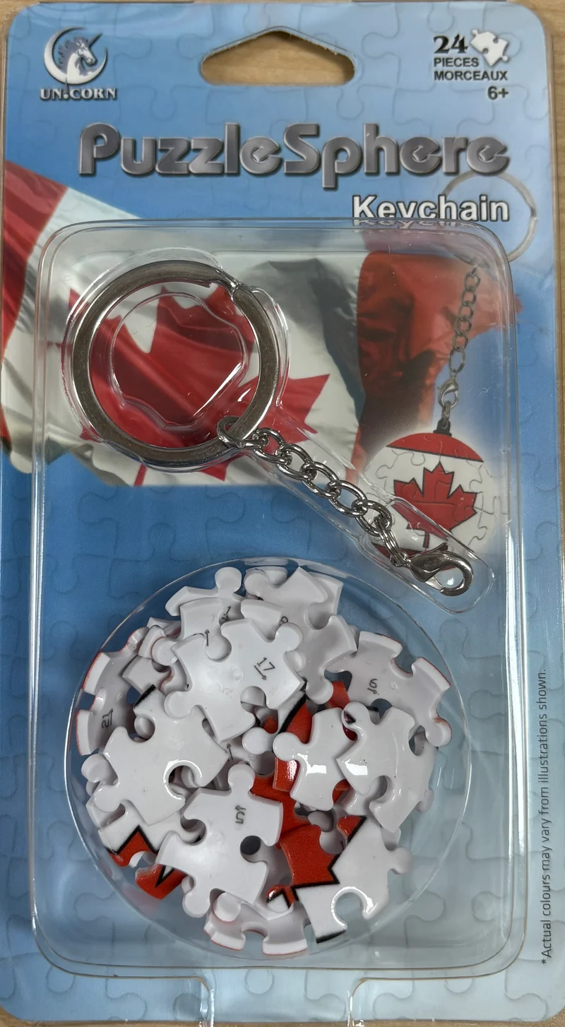 3D PuzzleSphere Keychain - Canada Flag