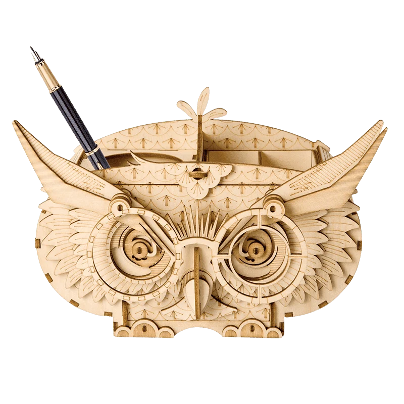 3D Owl Storage Box (Wood)