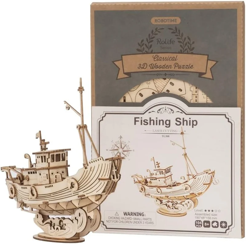 3D Fishing Ship Model (Wood)