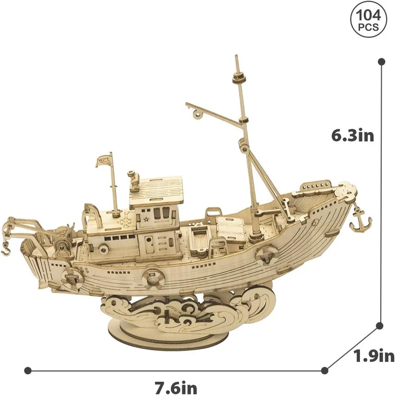 3D Fishing Ship Model (Wood)
