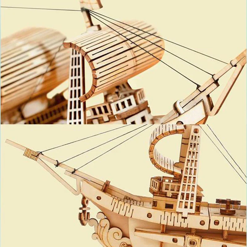 3D Sailing Ship Model (Wood)