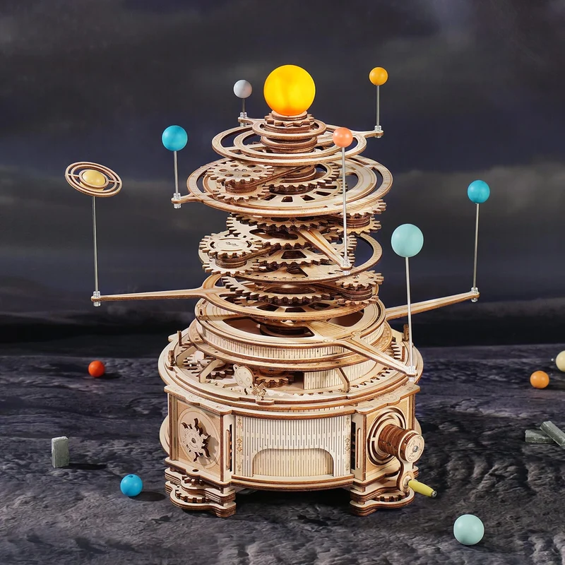 3D Mechanical Solar System - Planetary Orbits (Wood)