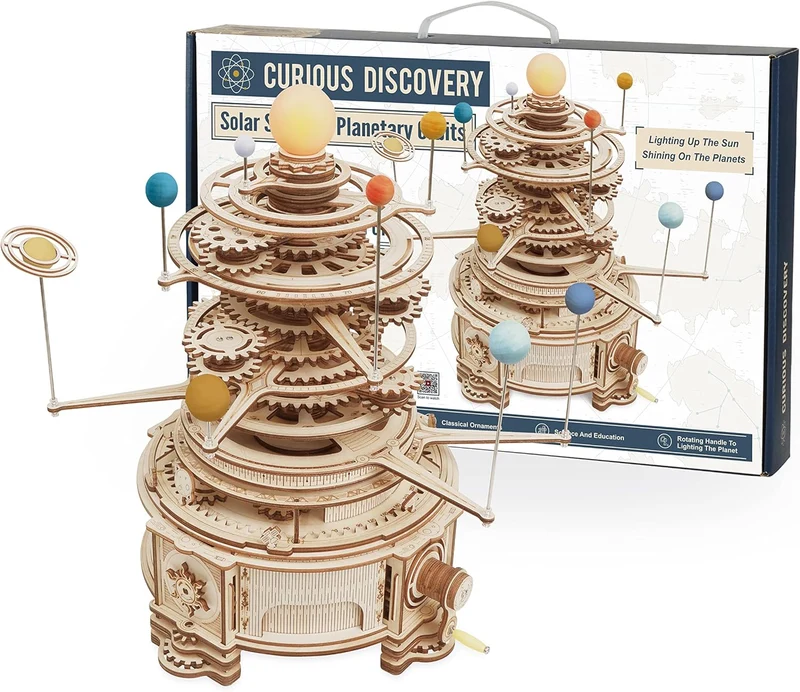 3D Mechanical Solar System - Planetary Orbits (Wood)