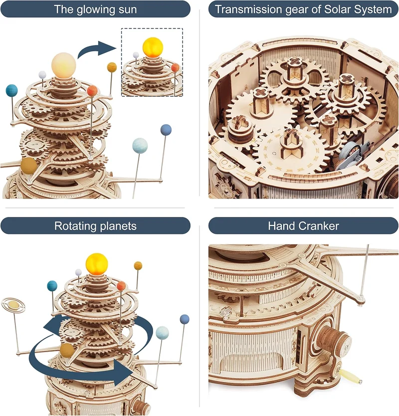 3D Mechanical Solar System - Planetary Orbits (Wood)