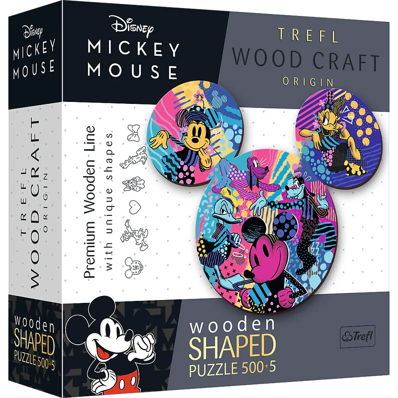 Trefl Wood Craft - Disney's Mickey Mouse (500+5 pcs) (Wooden Jigsaw Puzzle)