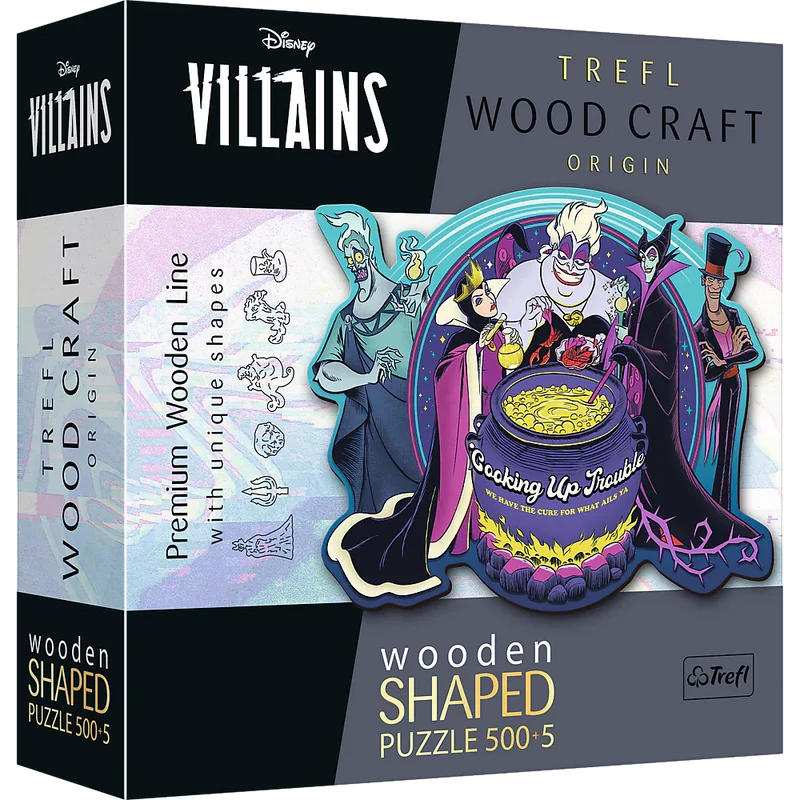 Trefl Wood Craft - Disney's Villains (500+5 pcs) (Wooden Jigsaw Puzzle)