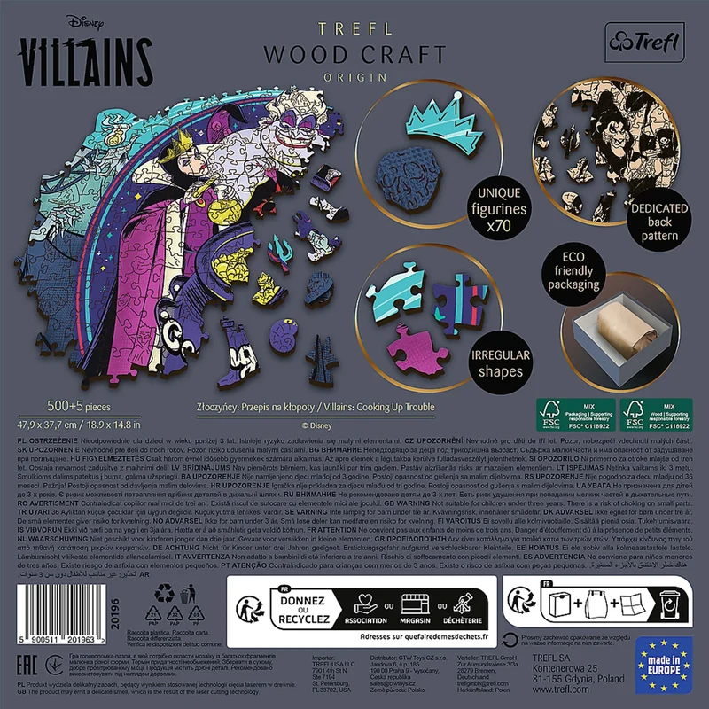 Trefl Wood Craft - Disney's Villains (500+5 pcs) (Wooden Jigsaw Puzzle)