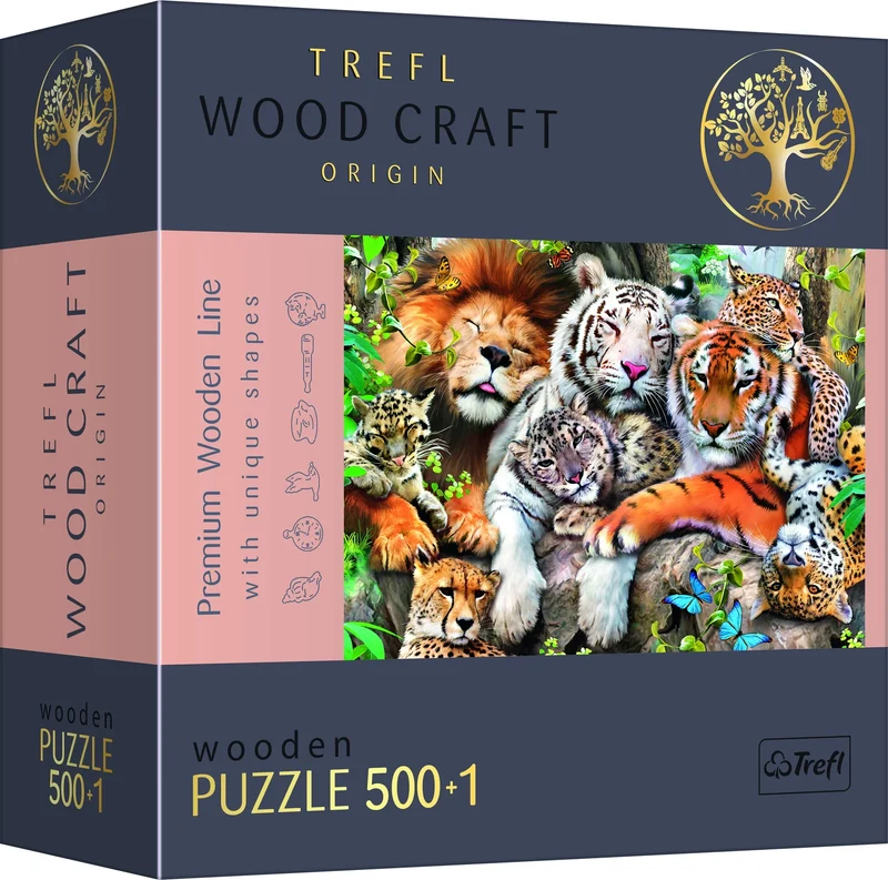 Trefl Wood Craft - Wild Cats in the Jungle (501pcs) (Wooden Jigsaw Puzzle)