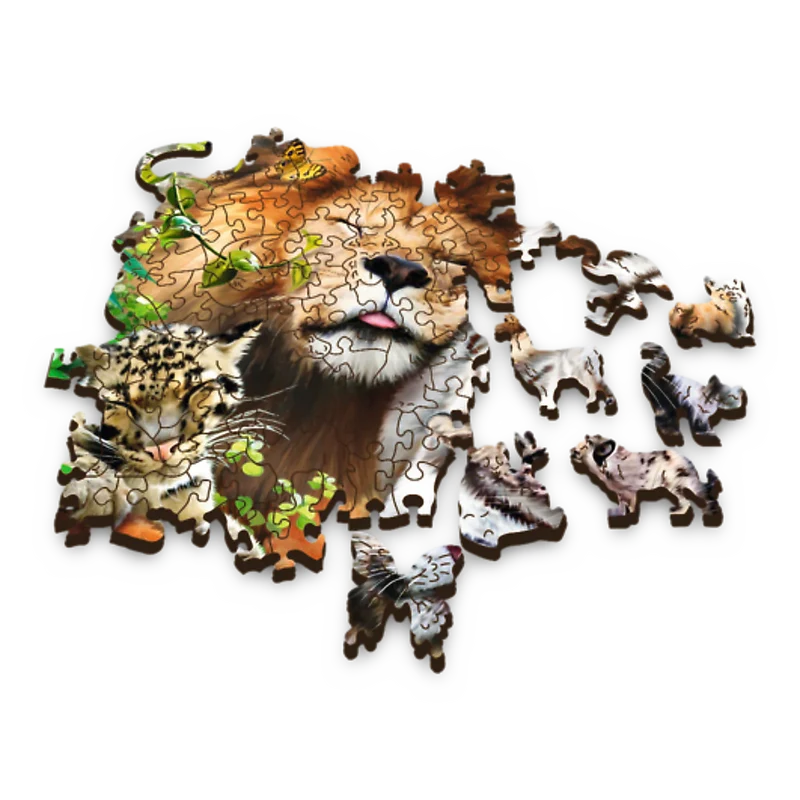Trefl Wood Craft - Wild Cats in the Jungle (501pcs) (Wooden Jigsaw Puzzle)