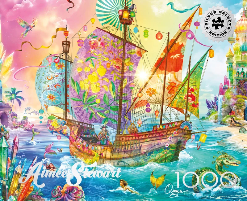 PFG Crystal Dreamship Harbor, Aimee Stewart - Silver Select Collector's Edition (1000pcs) (Usage/Used - PUZZLES FOR GOOD)