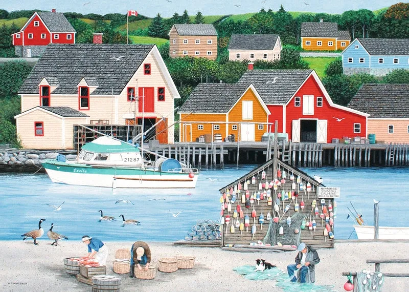 PFG Ravensburger Fisherman's Cove - Canadian Collection (1000pcs) (Usage/Used - PUZZLES FOR GOOD)