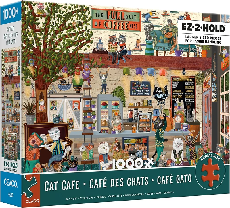Cat Cafe, Cindy Jackson (1000pcs) (EZ-2-HOLD)