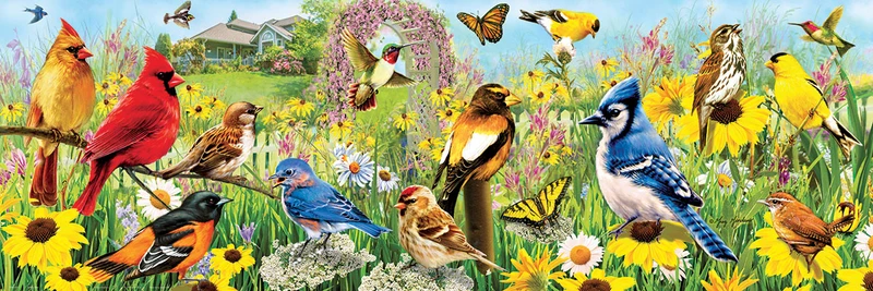 PFG Garden Birds, Greg Giordano (Panoramic) (Usage/Used - PUZZLES FOR GOOD)