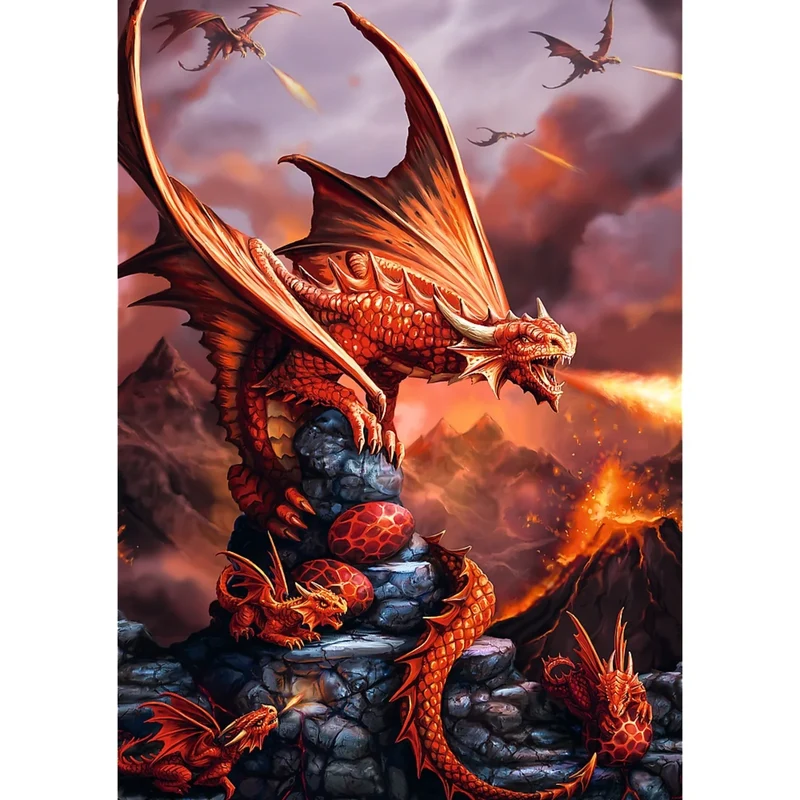 DMG Anne Stokes - Fire Dragon (1000pcs) (DAMAGED BOX)