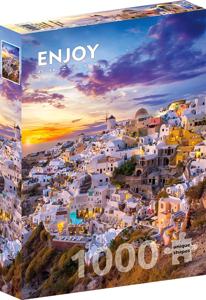 PFG Sunset over Santorini (1000pcs) (Usage/Used - PUZZLES FOR GOOD)