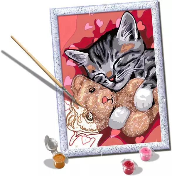 Ravensburger CreArt - Peaceful Kitten with Glitter (Paint-by-number)