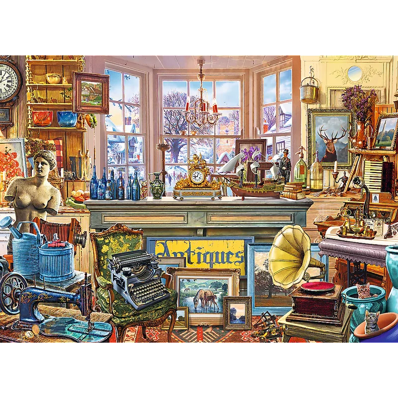 DMG Trefl Wood Craft - Antique Shop (1000pcs) (Wooden Jigsaw Puzzle) (DAMAGED BOX)
