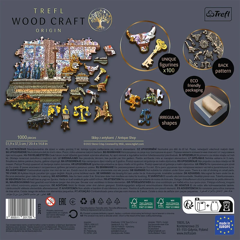 DMG Trefl Wood Craft - Antique Shop (1000pcs) (Wooden Jigsaw Puzzle) (DAMAGED BOX)