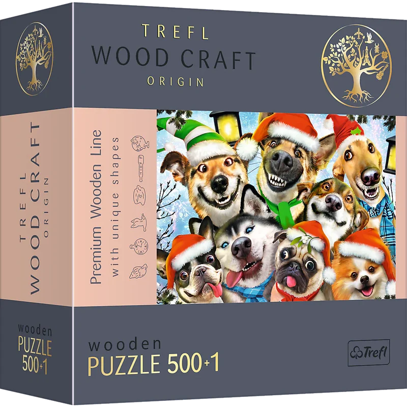 DMG Trefl Wood Craft - Festive Dogs (501pcs) (Wooden Jigsaw Puzzle) (DAMAGED BOX)