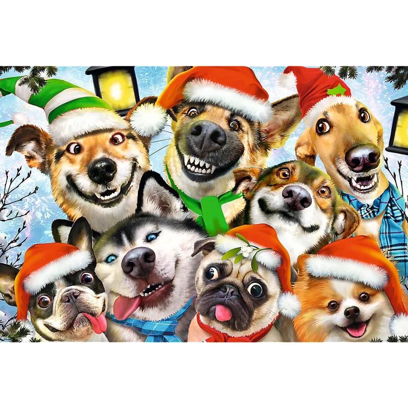 DMG Trefl Wood Craft - Festive Dogs (501pcs) (Wooden Jigsaw Puzzle) (DAMAGED BOX)