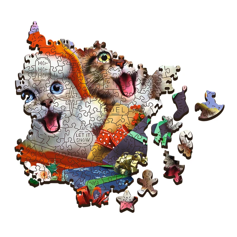 DMG Trefl Wood Craft - Festive Cats (501pcs) (Wooden Jigsaw Puzzle) (DAMAGED BOX)