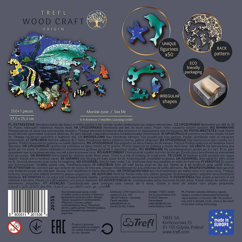 Trefl Wood Craft - Sea Life (501pcs) (Wooden Jigsaw Puzzle)